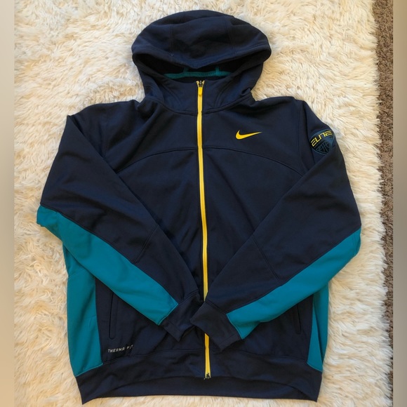 Nike Other - Nike Elite Men’s Navy Blue Therma-Fit Basketball Zipper Jacket Size XL